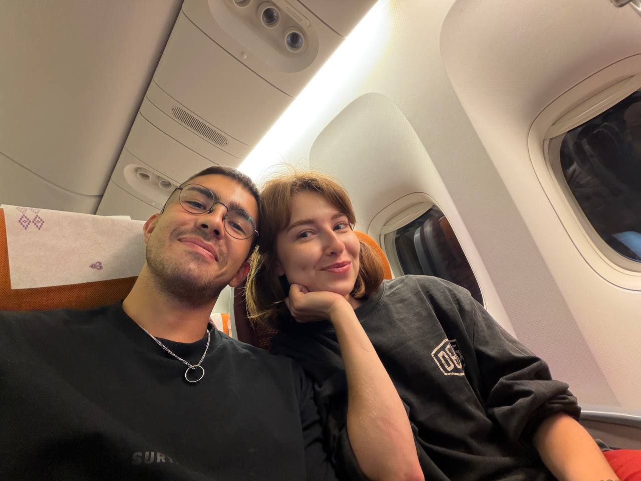 Us on a flight together